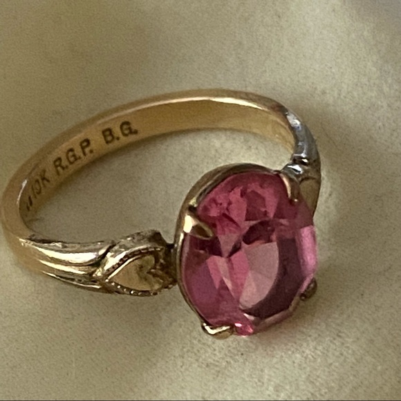 Vintage Marked 10K RGP BG Pink Delicate Ring - Picture 2 of 9